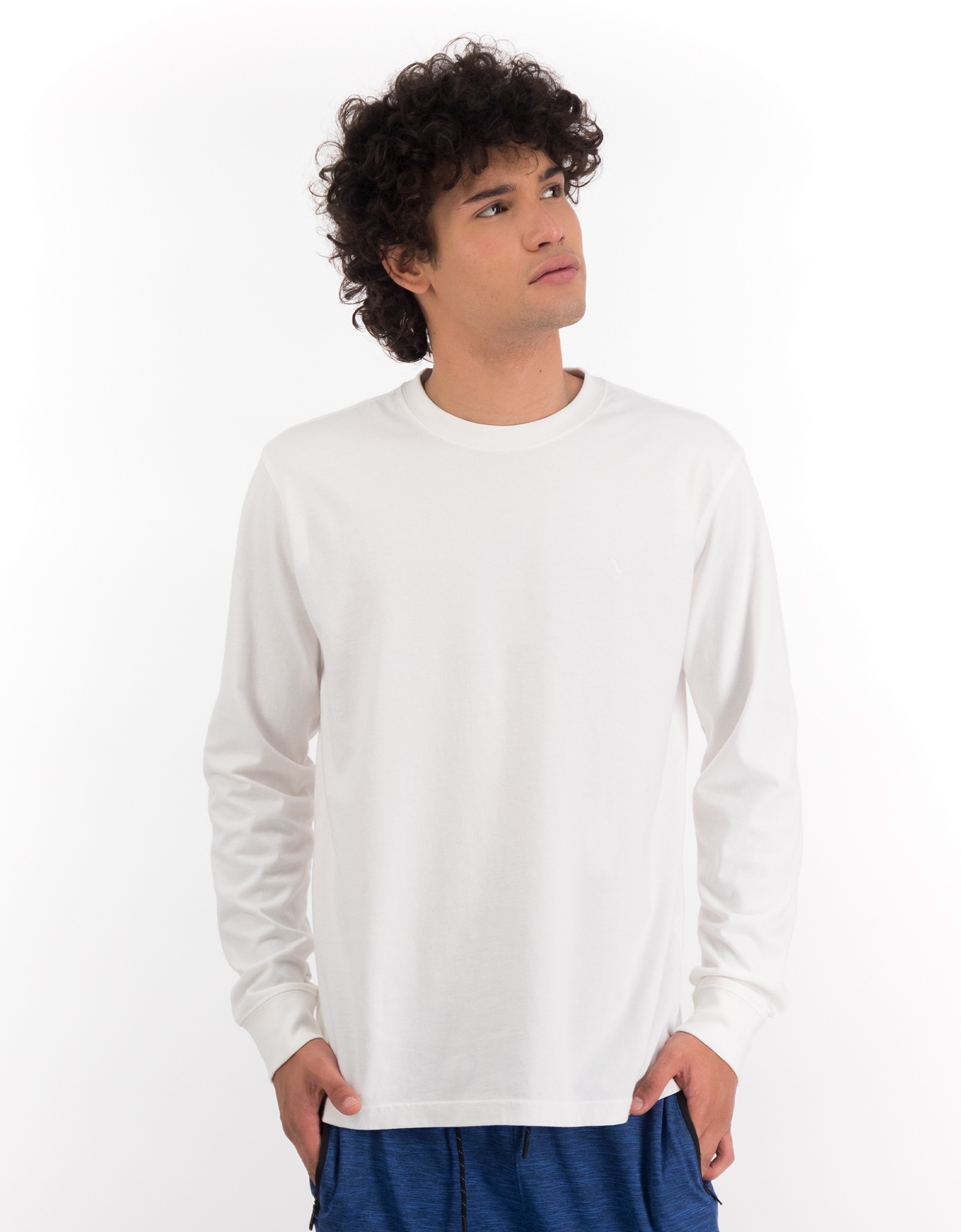 mens plain white long sleeve t shirt